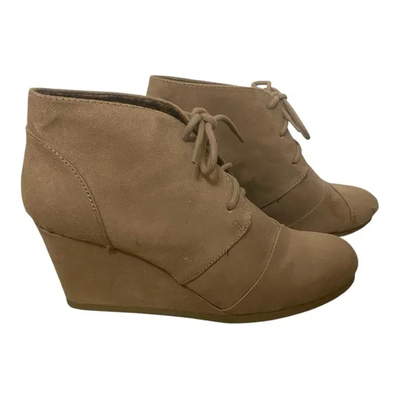 Maurices Shoes Maurices Tan Suede Wedge Ankle Booties Size